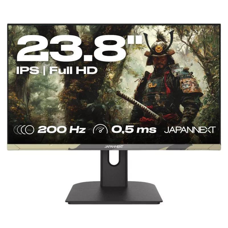 JAPANNEXT JN-IPS238FHD200F-HSP-CAMO kompiuterio monitorius 61 cm (24 col.) 1920 x 1080 taškų Full HD LCD juodas