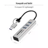 USB3.0 šakotuvas USB-A, SD/microSD lizdas, 2-in-1