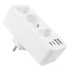 Maitinimo skirstytuvas MACLEAN MCE248 F/W — 3 kintamosios srovės lizdai (1×16A, 2×6A) + 4×USB (2×A, 2×C PD 20W), EU kištukas, baltas