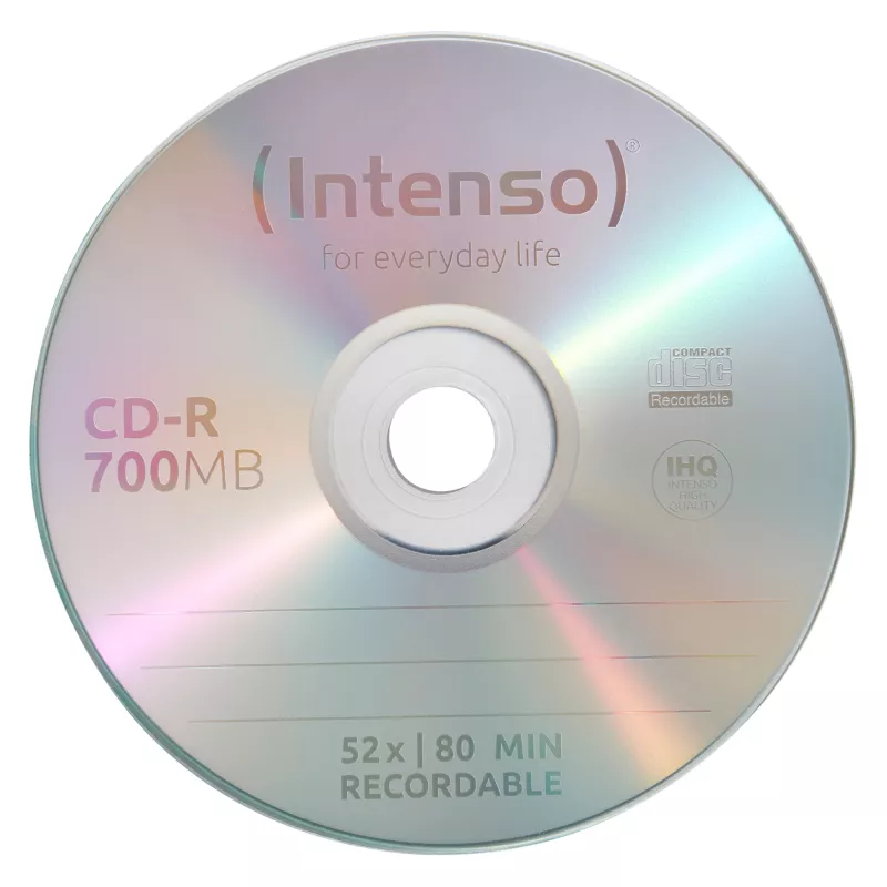 Perrašomi CD-RW INTENSO 700 MB / 80 min, 12x, 10 vnt. pakuotė, 120 mm (plonas dėklas)