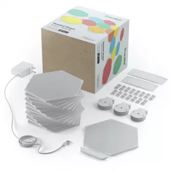 LED šešiakampių plokščių šviestuvas Nanoleaf NL42-6002HX-15PK, RGB, 15 vnt. pakuotė, kintamosios srovės maitinimas