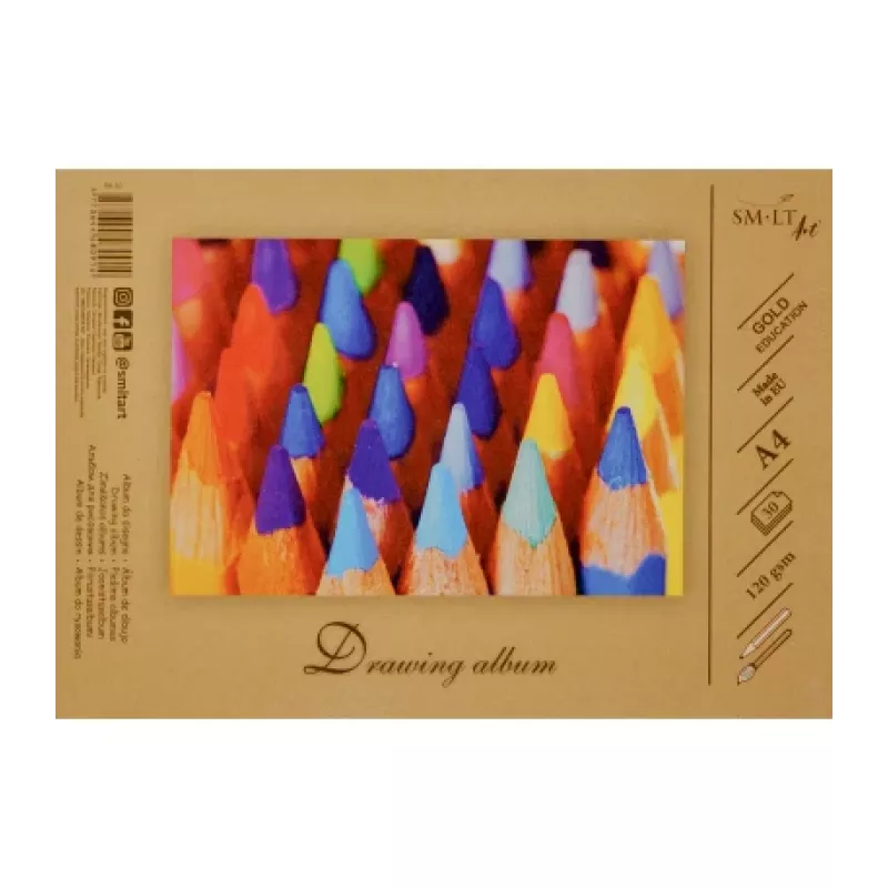 Piešimo sąsiuvinis SMLT, A4, 120 g, klijuotas (30) 0708-209