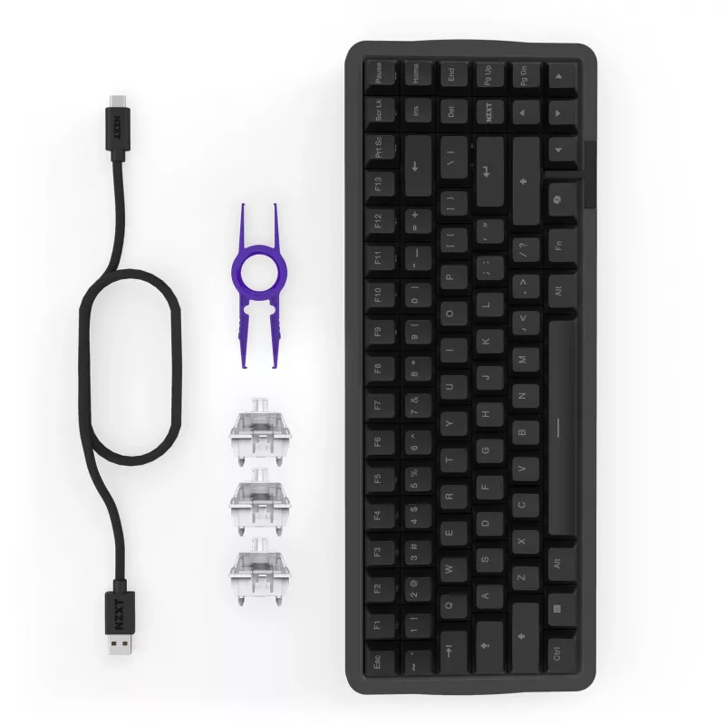 FUNCTION Elite MiniTKL, žaidimų klaviatūra juoda, DE išdėstymas, NZXT Swift