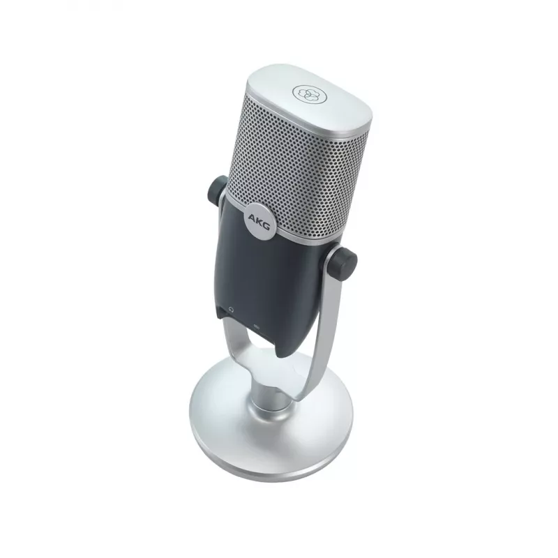 AKG Ara – profesionalus USB kondensatorinis mikrofonas, mėlynos ir sidabrinės spalvos