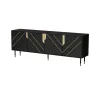 Chest of drawers cama meble Cama 4D MOUNTAIN 204x40x72 cm — Juoda & gold, MDF/particle board