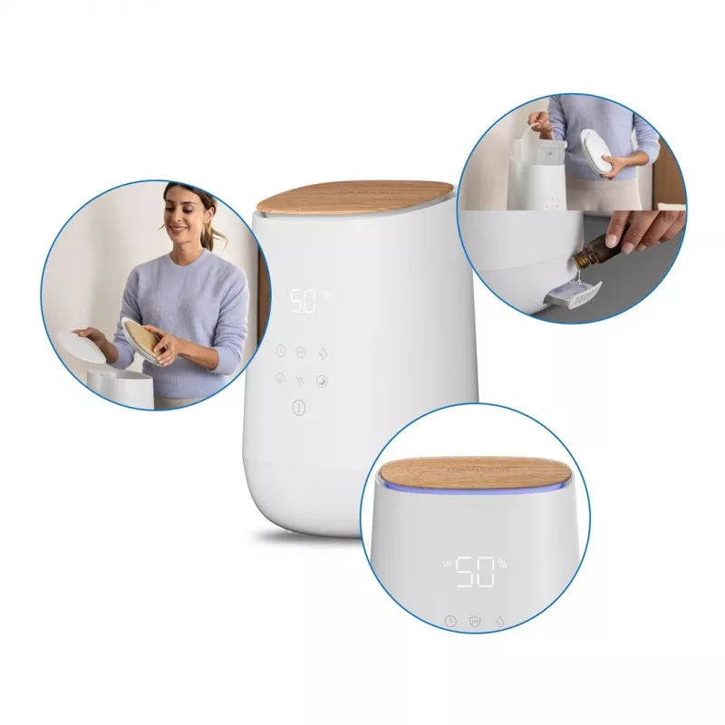 Medisana AH 680 drėkintuvas Ultragarsinis 2,6 L Balta, Mediena 24 W
