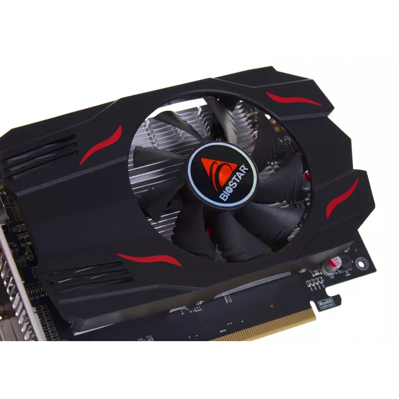 Vaizdo plokštė BIOSTAR Radeon RX 550 4 GB GDDR5, 1100 MHz GPU, 6000 MHz atmintis, 128 bitų, PCIe 3.0, vienas ventiliatorius