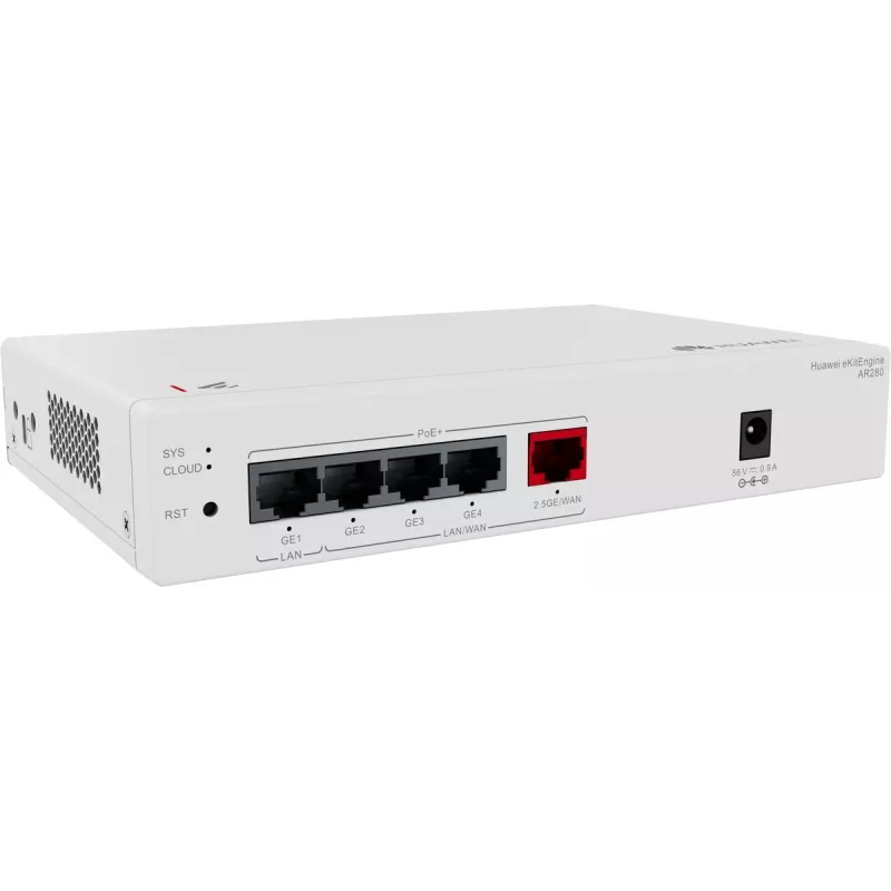 Huawei AR280 Gbit PoE maršruto parinktuvas (1) 2.5G PoE+, (4) Gbit PoE+, 41W