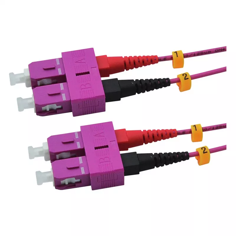 Raudona 2716-10-0007 LWL-Duplex komutacinis kabelis SC/SC 2,0m OM4 Violet