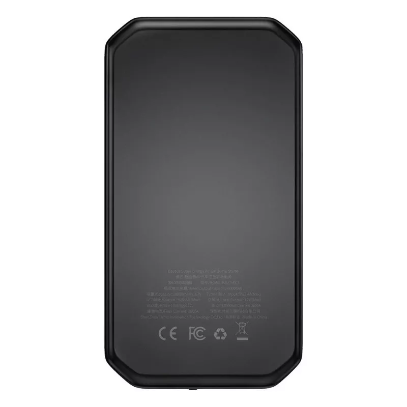Baseus BS-CH001 - paleidimo įrenginys, boosteris 10000 mAh 12V (1000 A / 500 A) + krokodilo spaustukai (juodas)