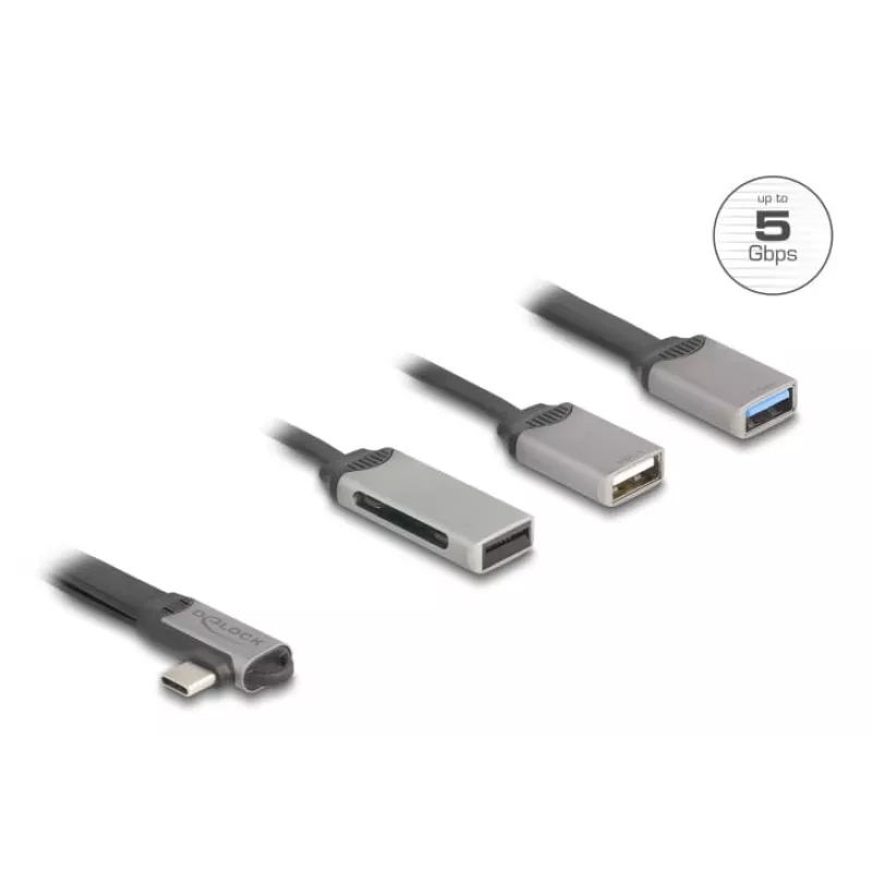 DeLOCK 64303 USB 3.2 Gen 1 Type-C šakotuvas 5000 Mbit/s Pilka