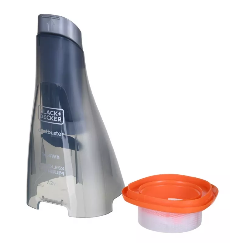 Rankinis dulkių siurblys Juoda & Decker NVC220WBC-QW — be maišelio, 0,385 l, 7,2 V ličio jonų, 12 min. veikimo laikas, 15,5 AW siurbimo galia