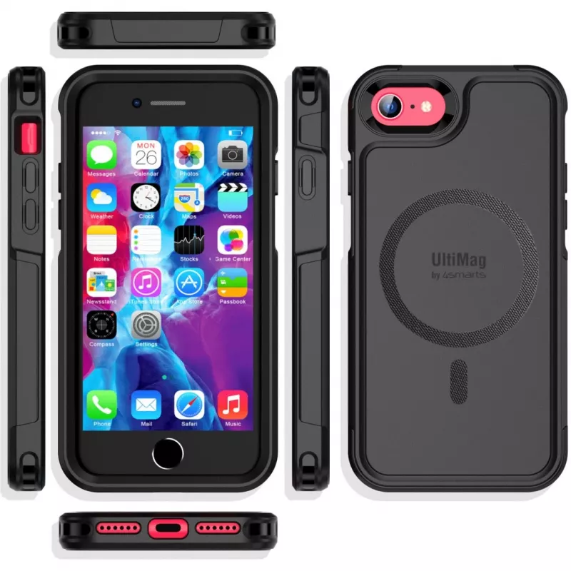 4smarts 452042 - Dėklas - Apple - iPhone SE3 / SE2 / 8 / 7 - 11,9 cm (4,7 col.) - Juodas