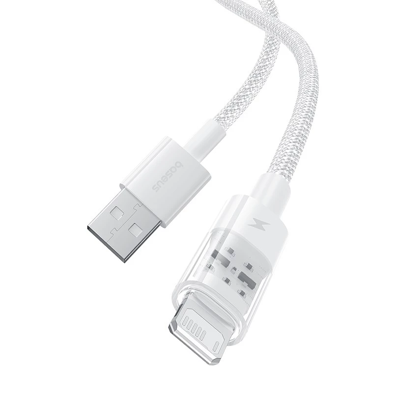 Baseus Gem USB į IP 2.4A greitojo įkrovimo kabelis 2 m Baltas