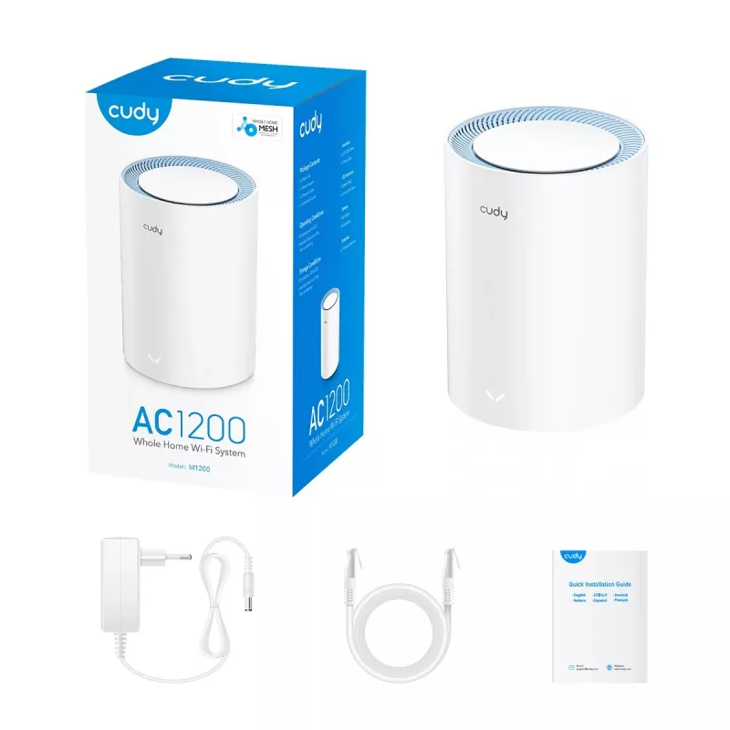 Mesh sistema Cudy M1200 Dviejų dažnių Wi-Fi 5 802.11ac Balta