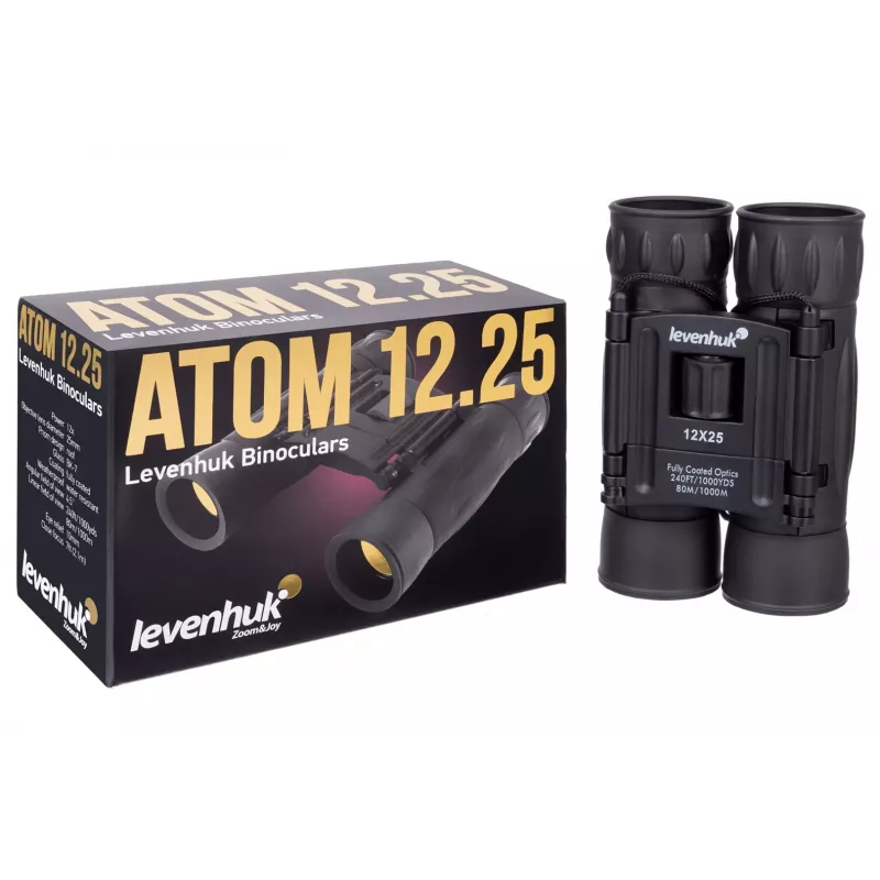 Levenhuk Atom 12x25 binoklis Roof juodas