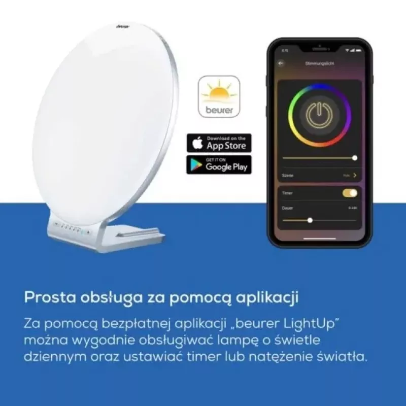 Šviesos terapijos lempa Beurer TL100 — 10 000 liuksų intensyvumas, energiją taupanti konstrukcija