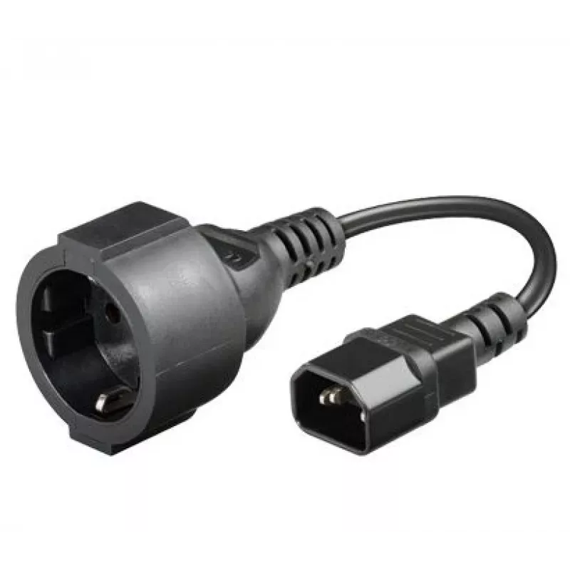 Microconnect PE130075 maitinimo laidas, juodas, 0,23 m, C14 lizdas