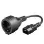 Microconnect PE130075 maitinimo laidas, juodas, 0,23 m, C14 lizdas