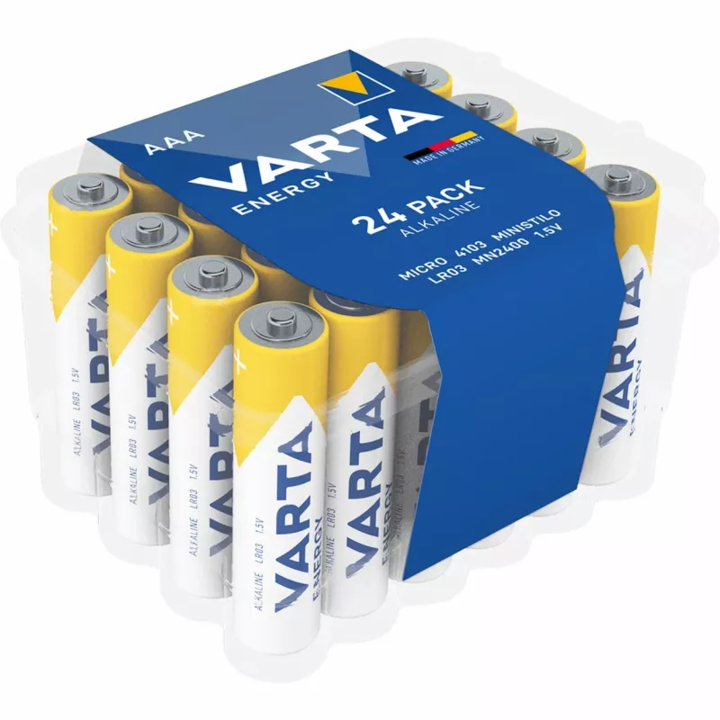 Vienkartinė baterija Varta Alkaline AAA 24 pakuotėje