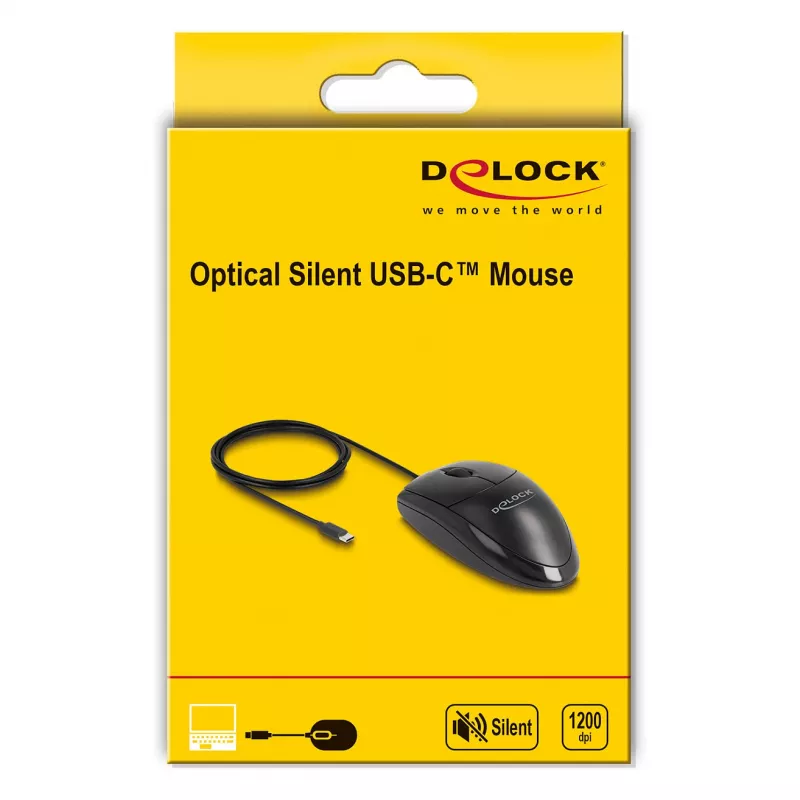 Pelė DeLOCK 12114 USB Type-C optinė abiem rankoms tinkama