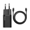 Baseus Super Si greitasis įkroviklis 1C 20W su USB-C laidu, skirtu Lightning, 1 m (juodas)