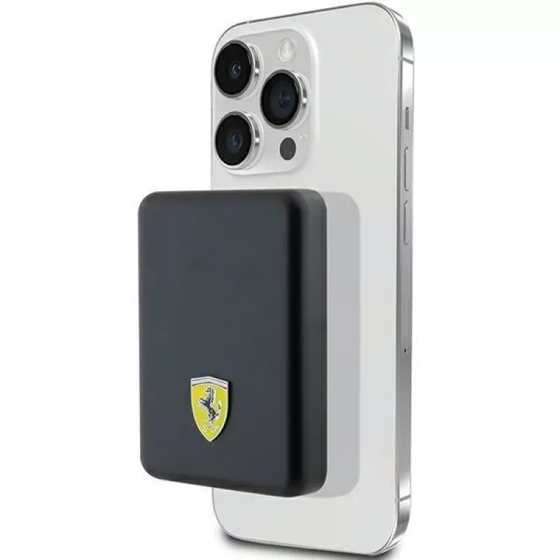 Ferrari Galiabank FEPB5MNCAK 15W 5000mAh Juoda/Juoda Metal Logo MagSafe
