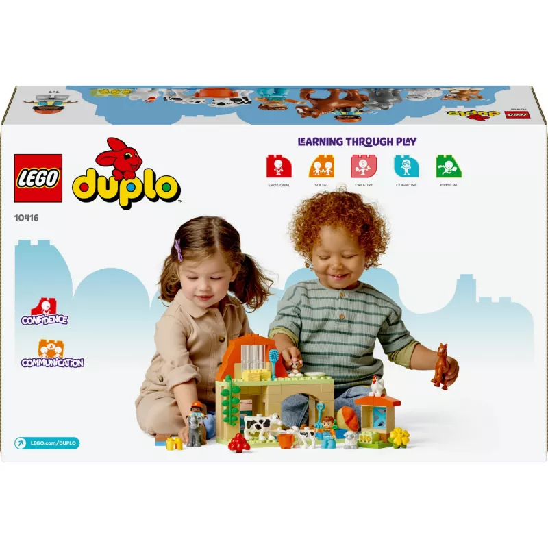Konstruktorius LEGO DUPLO Farm Animal Care rinkinys 10416 — 74 dalys, 2 minifigūrėlės, amžius 2+