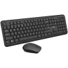 Belaidės klaviatūros ir pelės rinkinys CANYON CNS-HSETW02-UK/US Juoda Velvet — kompaktiškas belaidis rinkinys su USB imtuvu