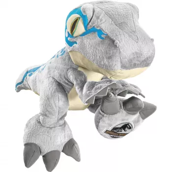 Jurassic World, Mėlyna, pliušinis žaislas pilkas/mėlynas, 48 cm