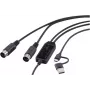 Renkforce RF-6439636 USB, MIDI adapteris [2x DIN kištukas 5 kontaktų - 1x USB-C®, USB-A] Juodas 2 m (RF-6439636)