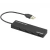 USB šakotuvas Tellur Basic 4 prievadų USB 2.0 — juodas, 4x USB-A prievadai