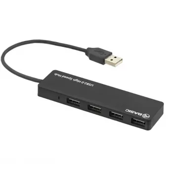 USB šakotuvas Tellur Basic 4 prievadų USB 2.0 — juodas, 4x USB-A prievadai