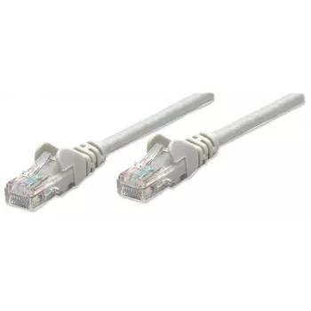 Intellinet tinklo komutacinis kabelis, Cat5e, 5 m, pilkas, CCA, U/UTP, PVC, RJ45, paauksuoti kontaktai, neužkabinamas, su apsaugine mova, garantija visam naudojimo laikui