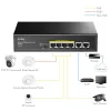 Tinklo komutatorius Cudy FS1006P Fast Ethernet 6 prievadų (4 PoE, 1 PoE+) 10/100 Mbps, 1,2 Gbit/s pralaidumas, metalinis korpusas, montavimas į stovą / ant sienos