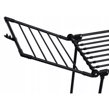 Skalbinių džiovyklė PROMIS MONZA išplečiama didelė juoda - sulankstomi laisvai pastatomi strypai, A1160mm P2600mm G6000mm