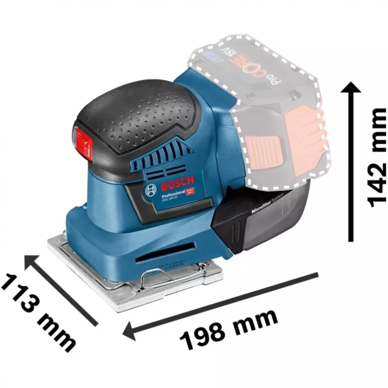 Bosch GSS 18V-10 Professional akumuliatorinis orbitinis šlifuoklis