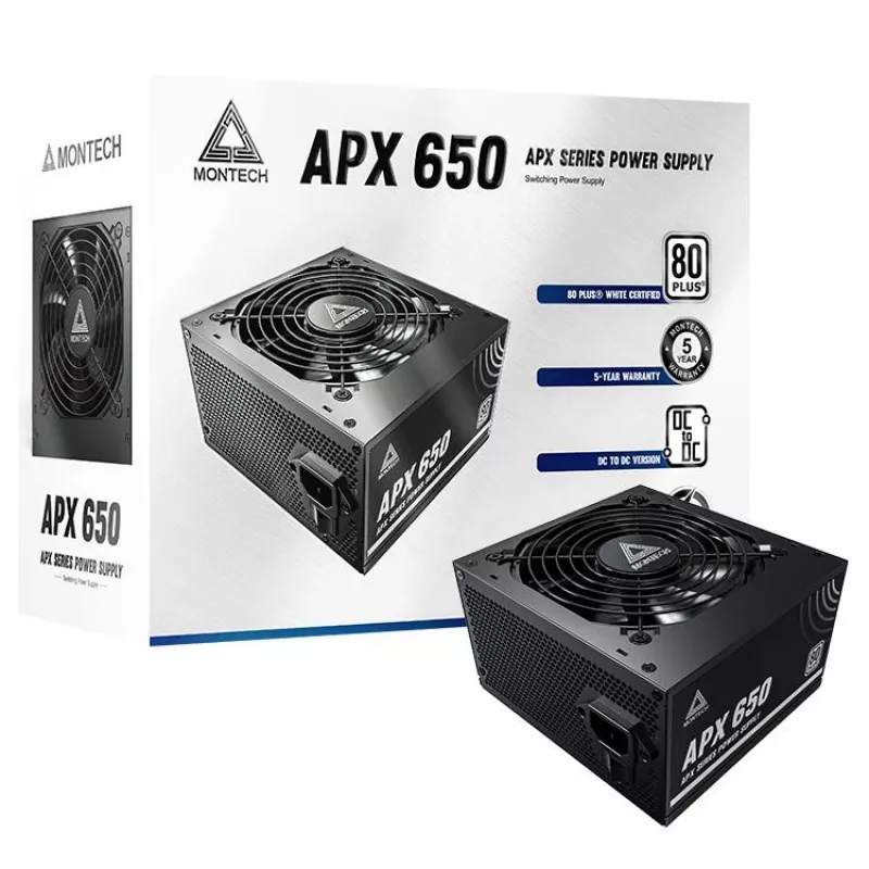 Montech APX650 maitinimo blokas 650 W 20+4 kontaktų ATX ATX juodas