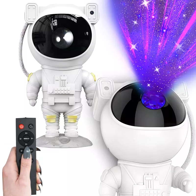 Naktinės šviesos žvaigždžių projektorius vaikams, astronauto formos