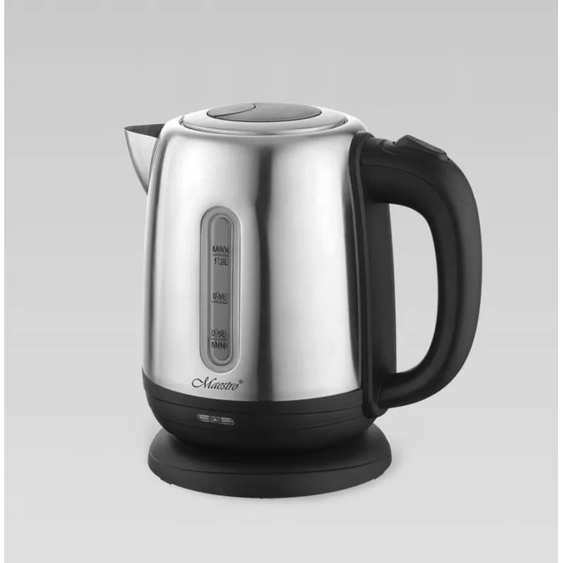 Elektrinis virdulys Maestro MR-027 1,2 l 1630 W nerūdijantis plienas, apsaugos nuo kalkių filtras, vandens lygio indikatorius