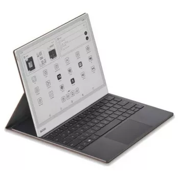 Klaviatūros dėklas Onyx Boox Note Max ir Tab X C — rudas apsauginis aplankas su integruota klaviatūra
