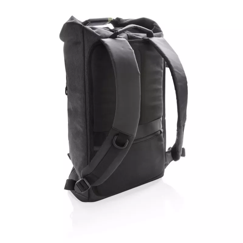 Krepšys XDDESIGN Urban Lite juodas — 21 L (išplečiamas iki 27 L), 15,6 colio nešiojamojo kompiuterio skyrius, vandenį atstumiantis, vežimėlio dirželis