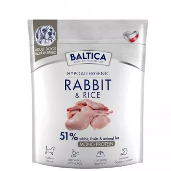 BALTICA Nutraceutic Hypoallergenic M Triušiena su ryžiais - sausas šunų ėdalas - 1 kg