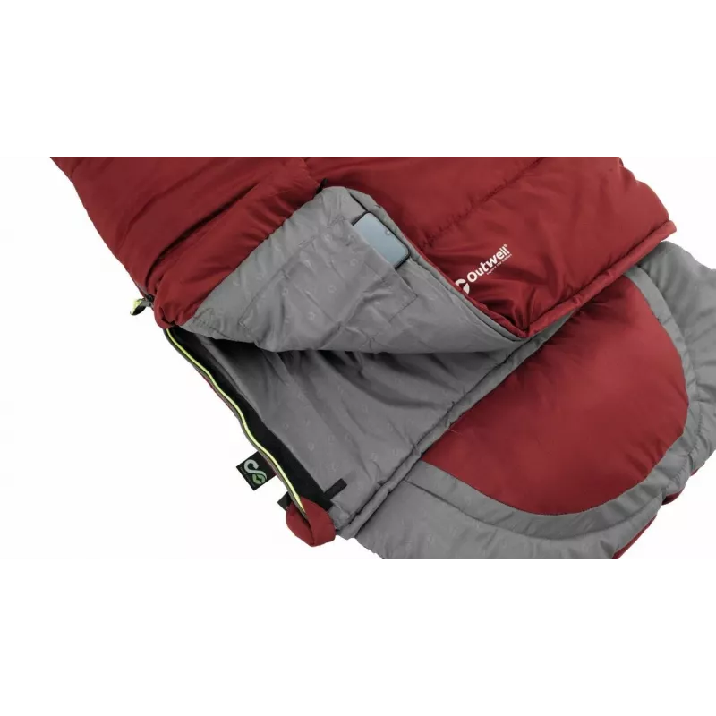 Miegmaišis Outwell Contour Junior stačiakampis poliesterinis 170 cm x 70 cm, raudonas