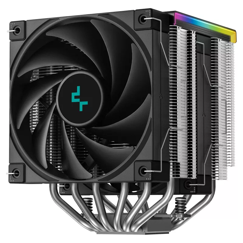 CPU oro aušintuvas DeepCool AK620 Digital SE, dviejų bokštų, 6x Ø6 mm šilumos vamzdžiai, 2x 120 mm PWM ventiliatoriai, RGB, aukštis 161 mm