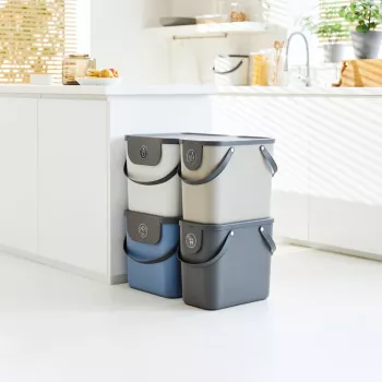 Rotho Albula 25 L stačiakampė laikymo / atliekų talpykla, kapučino, technopolimeras, 25 L, 400 × 235 × 340 mm