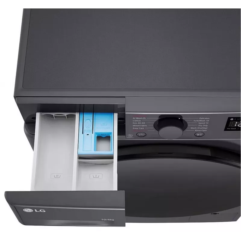 LG F4DR510S2M skalbimo mašina su džiovykle 10 kg / 6 kg 1400 aps./min. juoda