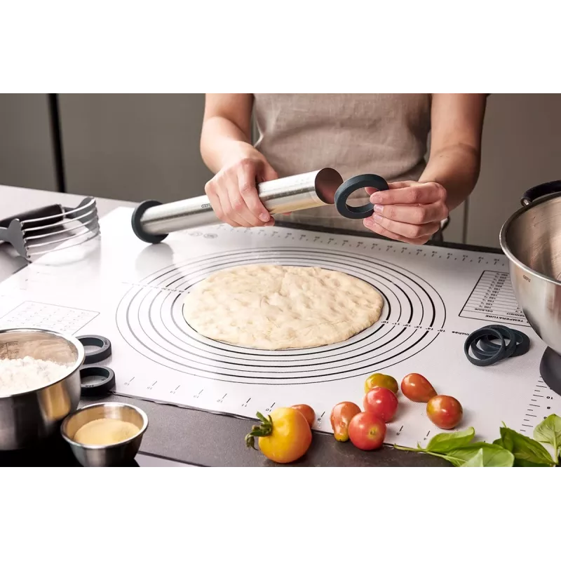 Silicone ir nerūdijančio plieno GEFU Rego virtuvės kilimėlis 397×55×55 mm lygiu paviršiumi
