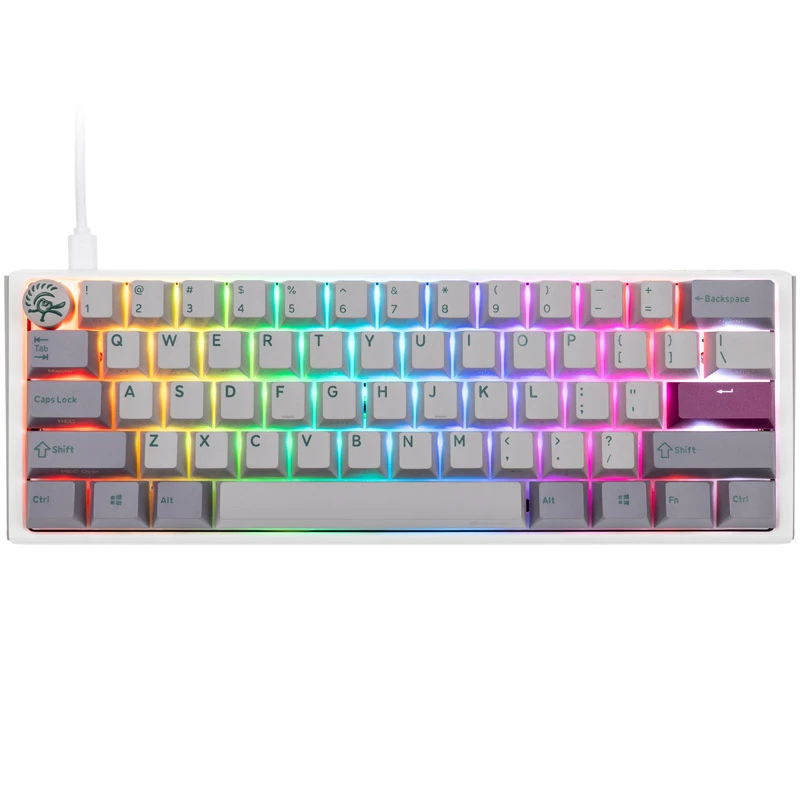 Ducky One 3 Mini klaviatūra, žaidimams, USB, JAV anglų, pilka