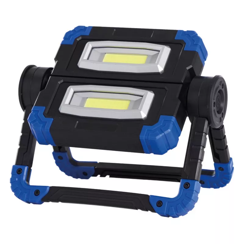 Darbo šviestuvas RealPower 463617 prožektorius, LED 10 W, 2 lemputės, baterija AA, IPX2, juodas